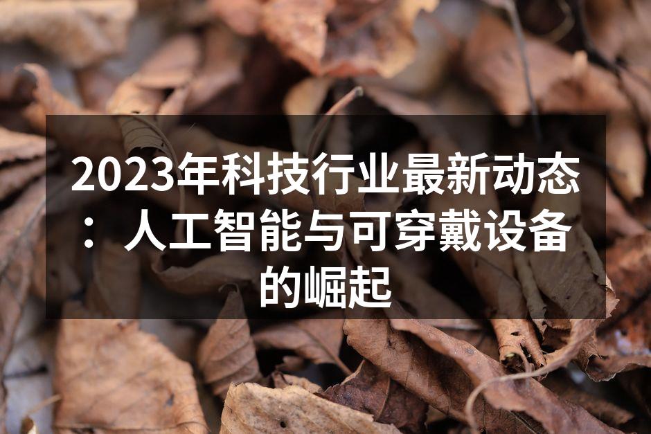 2023年科技行业最新动态：人工智能与可穿戴设备的崛起